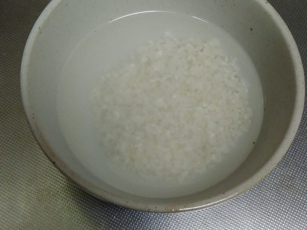 10倍粥の米を研いだところ